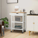 3-Tier Kitchen Island Cart Rolling Service Trolley with Bamboo Top by LJGDeals