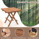 Square Patio Folding Table Indonesia Teak Wood with Slatted Tabletop Portable for Picnic by LJGDeals