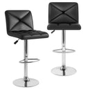 PU Leather Upholstered Bar Stools Set of 2 with Back and Adjustable Height by LJGDeals