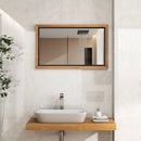 22 x 36 Inch Rectangular Frame Decor Wall Mounted Mirror with Back Board-Natural by LJGDeals