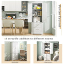 62 Inch Freestanding Bathroom Cabinet with Adjustable Shelves and 2 Drawers-White by LJGDeals