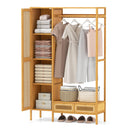 Bamboo Clothing Rack with Cabinet and Drawers and Hanging Rod-Natural by LJGDeals