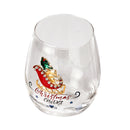 Crystal Christmas Santas Sleigh Wine Water Glasses Set Of 2 17 5OZ Xmas Diamond Merry Christmas Sant by The Wine Savant