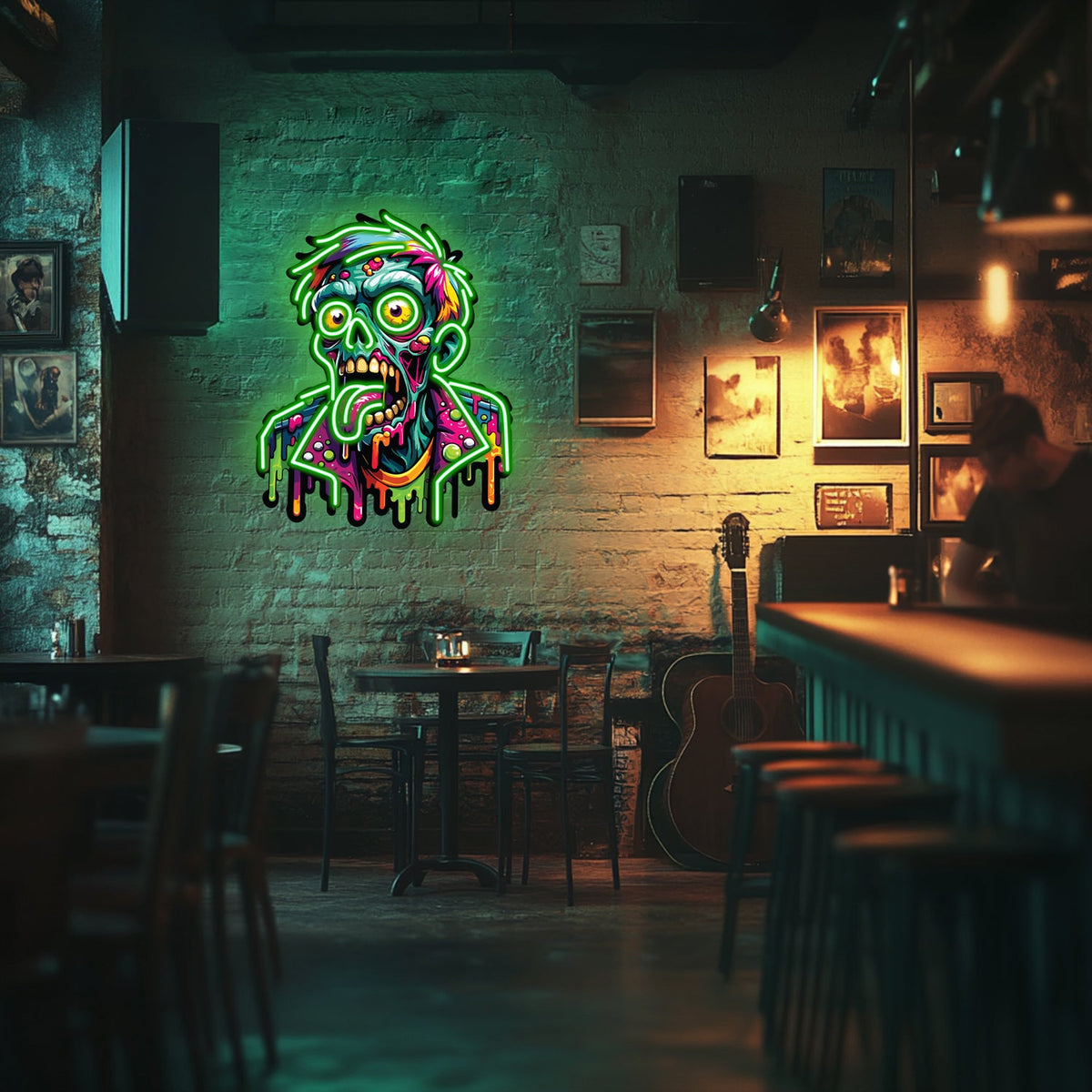 UV Printed Zombie  Neon Wall Art- LV0059, photo 4 of 7