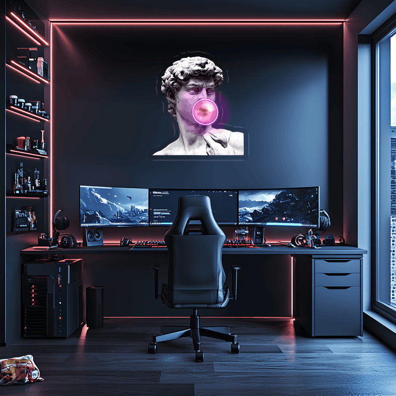 Statue of David Plexiglass Neon Art, David Neon Sign, Neon Light Sign, Neon Wall Art, Neon Sign, Neon Light Sign, Neon Gifts, Housewarming