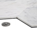 Carrara White 9x10 Honed Hexagon Marble Peel & Stick Tile (10 pack, 6.41 sq ft/case)