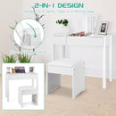 Vanity Makeup Dressing Table Set with Flip Top Mirror and Cushioned Stool by LJGDeals