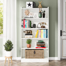 72" Tall Wood Bookcase, 5-Tier Bookshelf Open Shelves