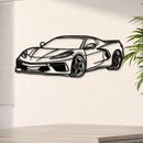 Corvette C8 Perspective Metal Car Wall Art - MT1125