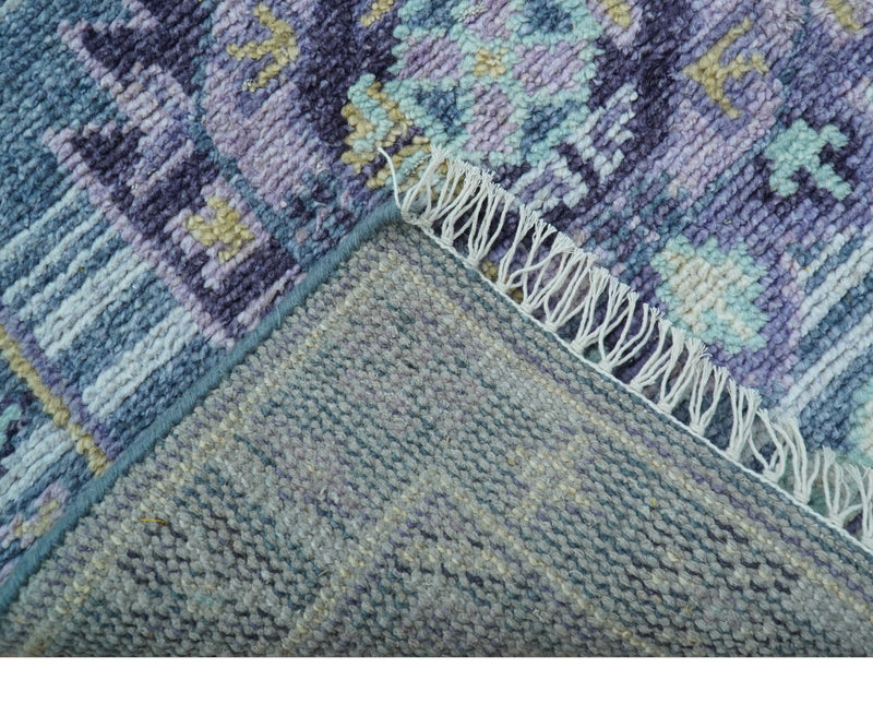 Gray Wool Hand Knotted Area Rug 2.6x8 Feet with Traditional Transitional Design Style, photo 4 of 9