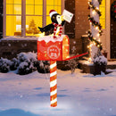 4.8 FT Christmas Lighted Penguin on Mailbox Pre-lit Xmas Decoration with 100 LED Warm White Lights by LJGDeals