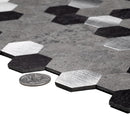 Silver 11x11 Honed Hexagon PVC Peel & Stick Tile (10 pack, 8.79 sq ft/case) - Sample