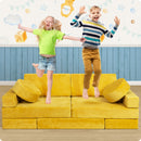 LX15 14pcs Modular Play Couch, Amber Yellow