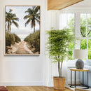 Tropical Beach Wall Art Canvas Print – Framed Coastal Palm