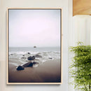 Moody Seascape Wall Art Canvas Print – Foggy Ocean Waves