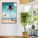 Tropical Beach Wall Art Canvas Print – Framed Coastal Palm