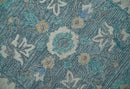 French Design Aubusson 8x10 Ivory and Blue Hand Tufted Wool Area Rug by The Rug Decor