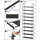 Multi Layers - Shoe Rack Organizer Column Storage Shelf Entryway w/ Hooks by 2Dropme