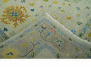 Beige and Blue Hand Knotted 8x10 Traditional Floral wool area rug by The Rug Decor