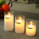 Glass Wax Battery LED Candles ( Set of 3 ) by JHY DESIGN