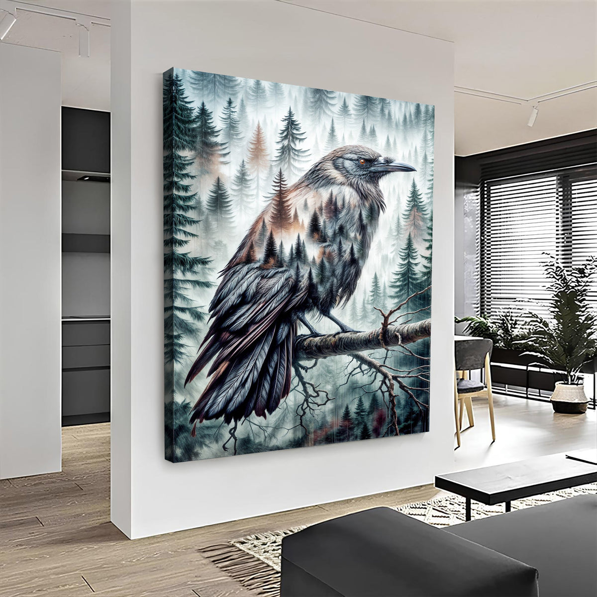 Crow Double Exposure Wall Art, photo 4 of 10