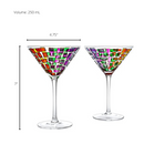 Italian Multicolor Renaissance Stained Glass Rainbow Martini Glasses Set Of 2 By 9 2 by The Wine Savant