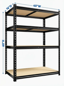 Heavy Duty Metal Garage Shelving Rack 2000lbs 4/5/6-Tier Steel Shelf 60"/72"/84" by 2Dropme
