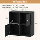 4-Cube Bookcase with 2 Cabinets and Anti-Tip Kit by DirectDeals