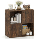4-Cube Bookcase with 2 Cabinets and Anti-Tip Kit by LJGDeals