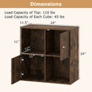 4-Cube Bookcase with 2 Cabinets and Anti-Tip Kit by LJGDeals