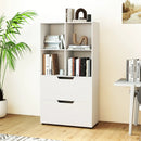 4-Cube Bookcase with 2 Drawers 51 inch 5-Tier Tall Freestanding Bookshelf by LJGDeals