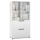 4-Cube Bookcase with 2 Drawers 51 inch 5-Tier Tall Freestanding Bookshelf by LJGDeals