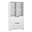 4-Cube Bookcase with 2 Drawers 51 inch 5-Tier Tall Freestanding Bookshelf by LJGDeals
