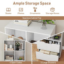 4-Cube Bookcase with 2 Drawers 51 inch 5-Tier Tall Freestanding Bookshelf by LJGDeals