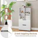 4-Cube Bookcase with 2 Drawers 51 inch 5-Tier Tall Freestanding Bookshelf by LJGDeals