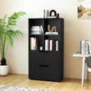 4-Cube Bookcase with 2 Drawers 51 inch 5-Tier Tall Freestanding Bookshelf by LJGDeals