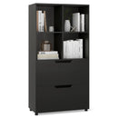 4-Cube Bookcase with 2 Drawers 51 inch 5-Tier Tall Freestanding Bookshelf by LJGDeals