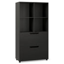 4-Cube Bookcase with 2 Drawers 51 inch 5-Tier Tall Freestanding Bookshelf by LJGDeals