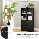 4-Cube Bookcase with 2 Drawers 51 inch 5-Tier Tall Freestanding Bookshelf by LJGDeals