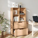 4-Cube Bookcase with 2 Drawers 51 inch 5-Tier Tall Freestanding Bookshelf by LJGDeals