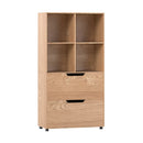 4-Cube Bookcase with 2 Drawers 51 inch 5-Tier Tall Freestanding Bookshelf by LJGDeals