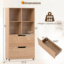4-Cube Bookcase with 2 Drawers 51 inch 5-Tier Tall Freestanding Bookshelf by LJGDeals