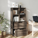 4-Cube Bookcase with 2 Drawers 51 inch 5-Tier Tall Freestanding Bookshelf by LJGDeals