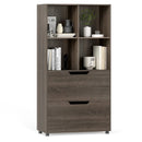4-Cube Bookcase with 2 Drawers 51 inch 5-Tier Tall Freestanding Bookshelf by LJGDeals