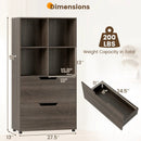 4-Cube Bookcase with 2 Drawers 51 inch 5-Tier Tall Freestanding Bookshelf by LJGDeals
