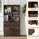 4-Cube Bookcase with 2 Drawers 51 inch 5-Tier Tall Freestanding Bookshelf by LJGDeals