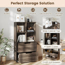 4-Cube Bookcase with 2 Drawers 51 inch 5-Tier Tall Freestanding Bookshelf by LJGDeals