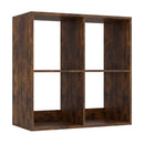 4 Cube Bookshelf with Back Guardrail for Living Room Bedroom-White by DirectDeals