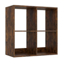 4 Cube Bookshelf with Back Guardrail for Living Room Bedroom