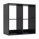 4 Cube Bookshelf with Back Guardrail for Living Room Bedroom-White by DirectDeals